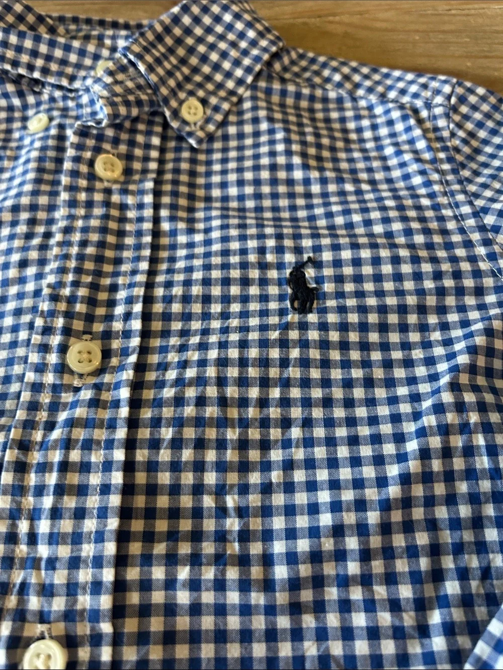 Ralph Lauren Boys' Blue & White Gingham Button-Down Shirts